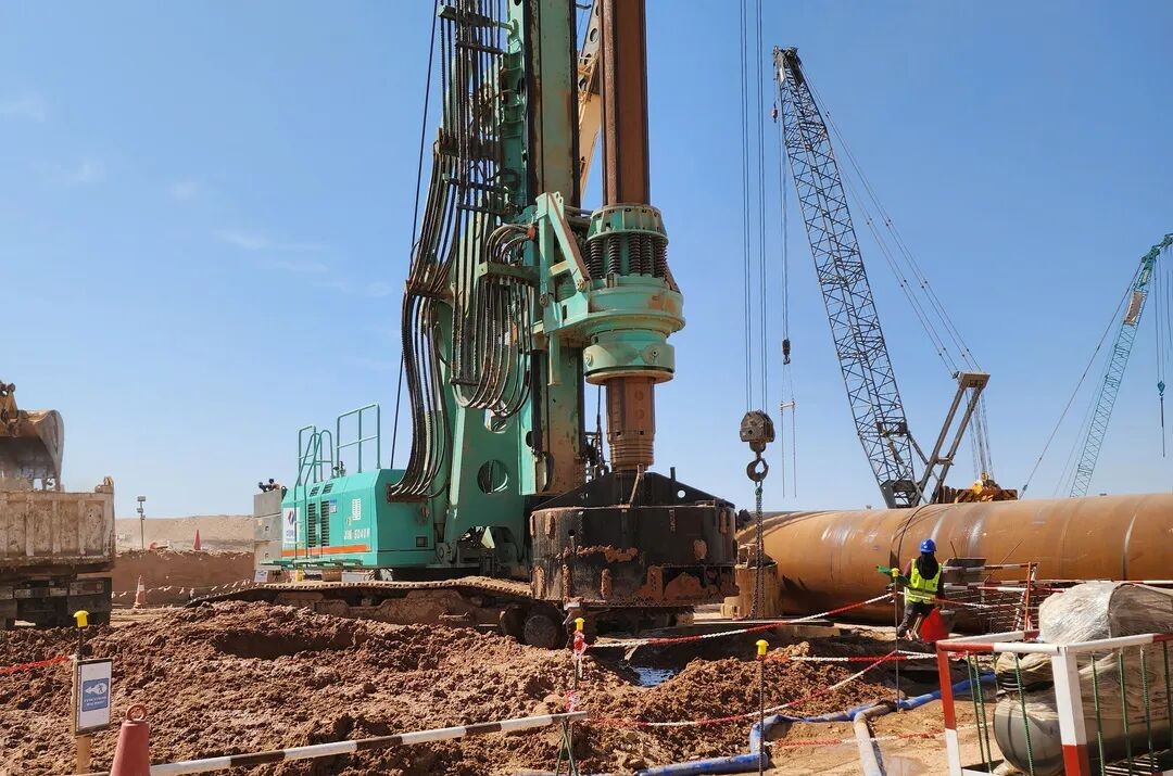 中国水电基础局携手上海金泰，共筑中东基建新里程碑106.16米超深桩